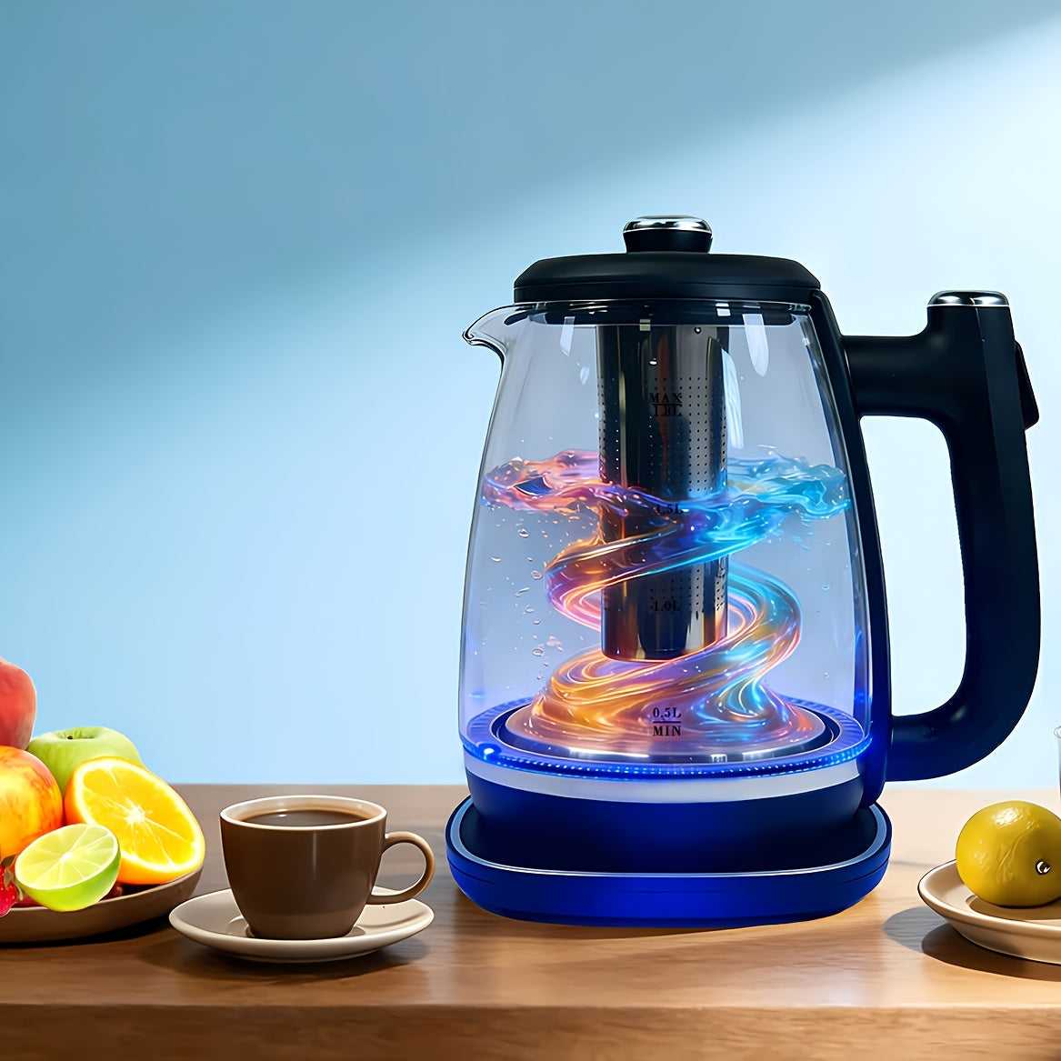 Removable-Filter Electric Kettle, Black 1.8L Water Boiler with Listed 304 Stainless Steel, 360-Degree Base, Auto Shut-Off and Boil-Dry Protection for Tea and Coffee
