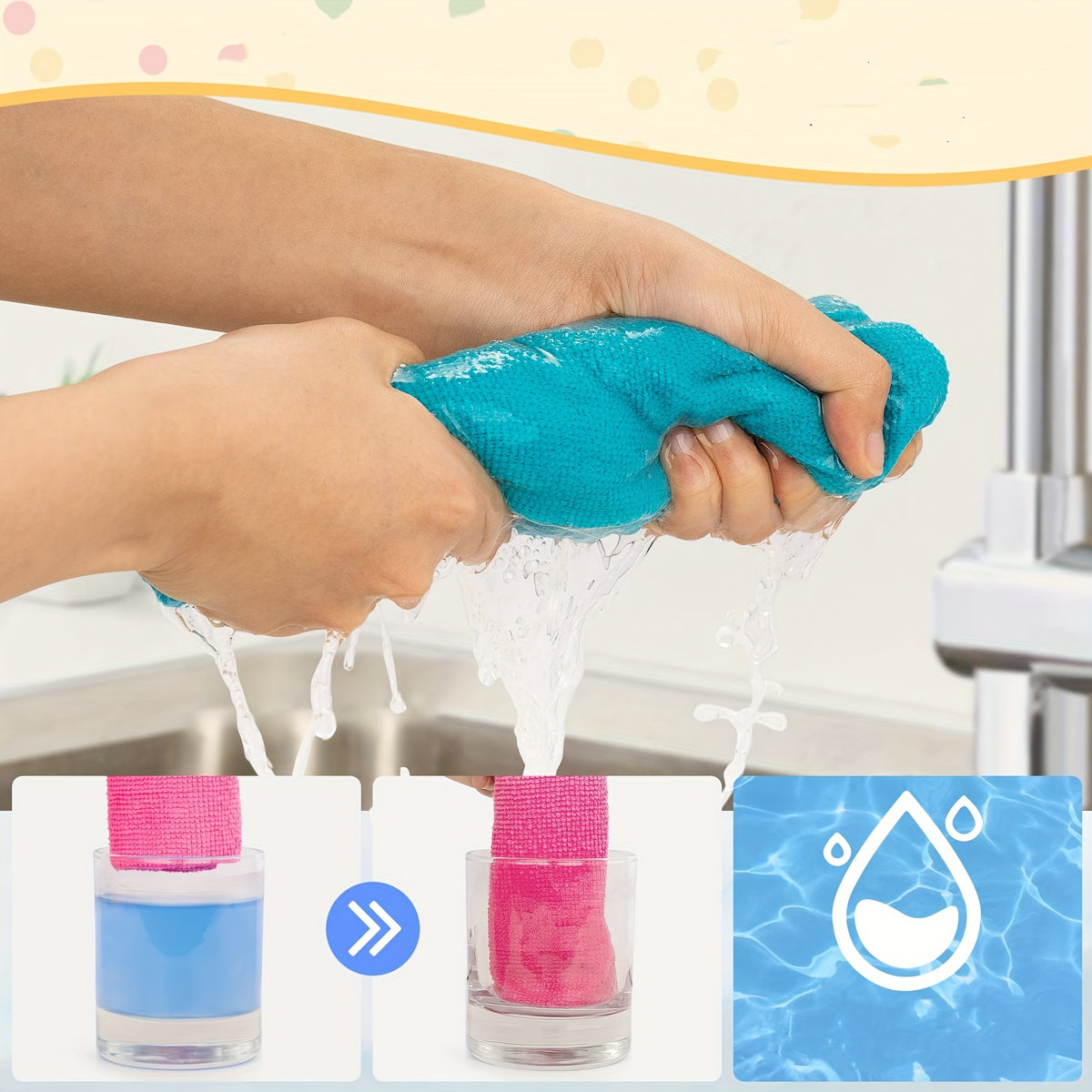Multipurpose Cleaning Towels 40-Pack, Washable Reusable Cloths in Random Mixed Colors for Kitchen Cleanup, Garden Tasks and Commercial Cleaning Supplies