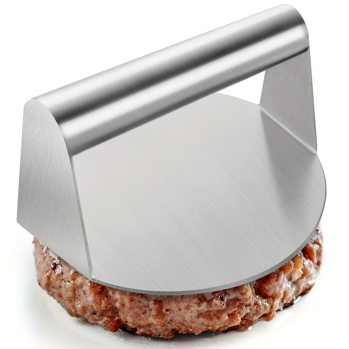 Stainless Steel Burger Press, Single Manual Patty Press with Listed Heat-Resistant Handle for Hamburger Shaping, Griddle Cooking and Home Kitchen Use