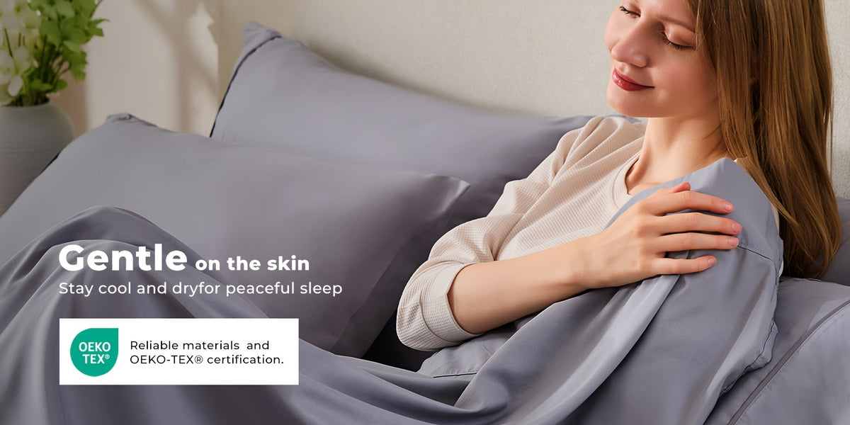 Four-Piece Cooling Sheet Set with Listed Extra Deep Pockets, Soft Wrinkle-Resistant Bedding in Twin, Full, Queen, King and California King Size Options