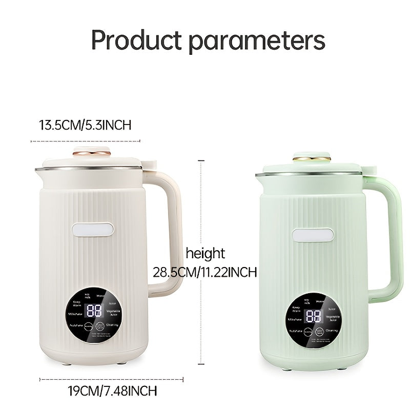 Plant-Based Milk Maker 35 oz with Listed Eight-Blade Design, Off-White Nut and Soy Beverage Machine with Delay Start, Keep Warm and Self-Cleaning Functions