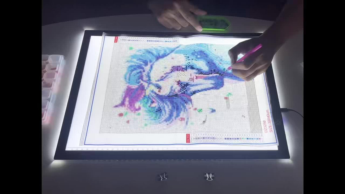 Dual Strip LED Drawing Light Board with Ten-Level Adjustable Brightness and Listed Acrylic Surface, Black Light Pad in Two Sizes for Tracing, Sketching and Diamond Painting