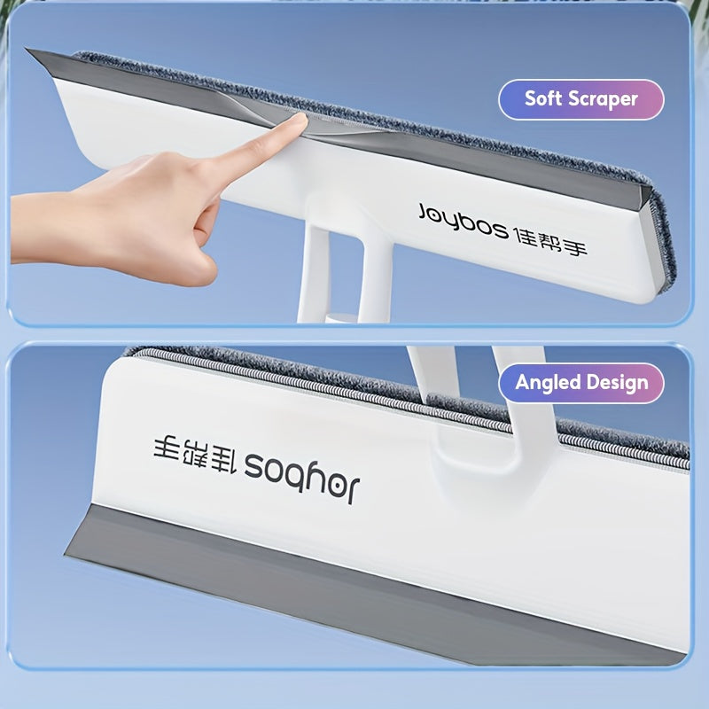 Window Spray Wash Squeegee Cleaner with Collection Tank, JOYBOS 3-in-1 Handheld Glass Cleaning Tool or Two-Cloth Option for Mirrors and Home Surfaces