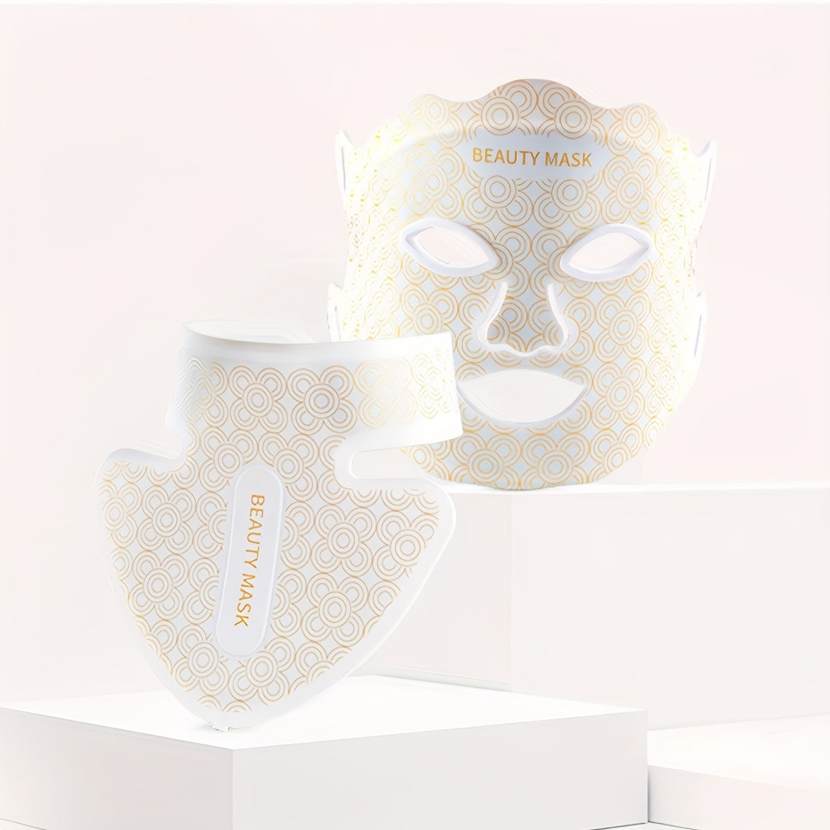 Soft Silicone LED Red Light Mask with Remote Color, Brightness and Time Controls, Listed 650nm and 850nm Wavelengths for Face, Neck and Chest Beauty Routines