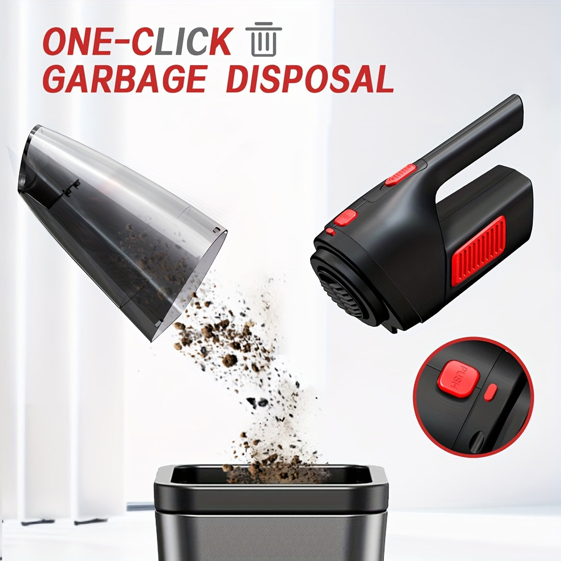 Handheld Car Vacuum Cleaner, 902 Wireless Black or Black Purple Model Options for Home and Office Spot Cleaning, Portable Vacuum for Everyday Cleanup
