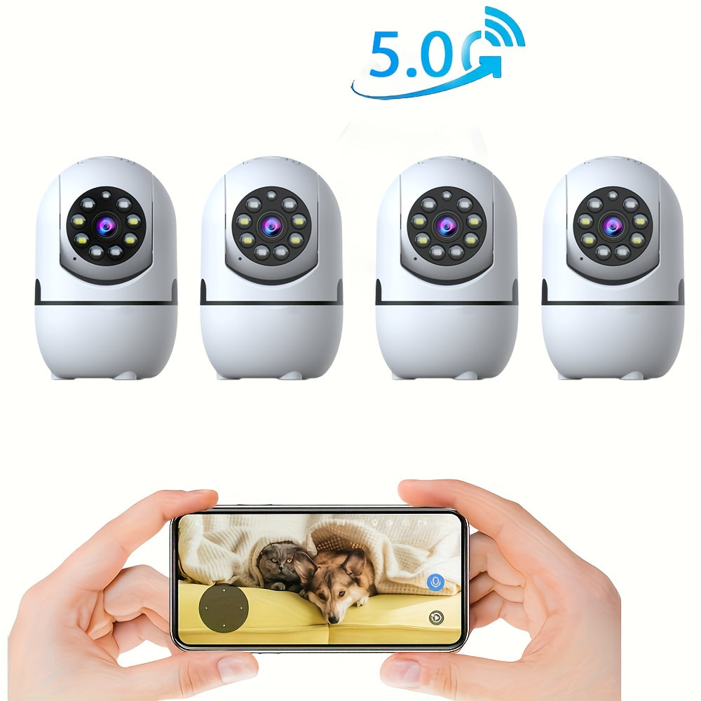 Indoor Pan Tilt Security Cameras, 4-Pack with 355° Pan, Night Vision, Motion Detection, Two-Way Talk, Dual-Band WiFi and Cloud or SD Storage