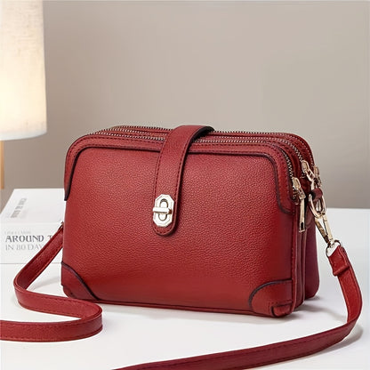 Small Crossbody Phone Purse for Women with Multiple Pockets, Everyday Shoulder Handbag in Black, White, Brown, Blue or Crimson for Casual Outings