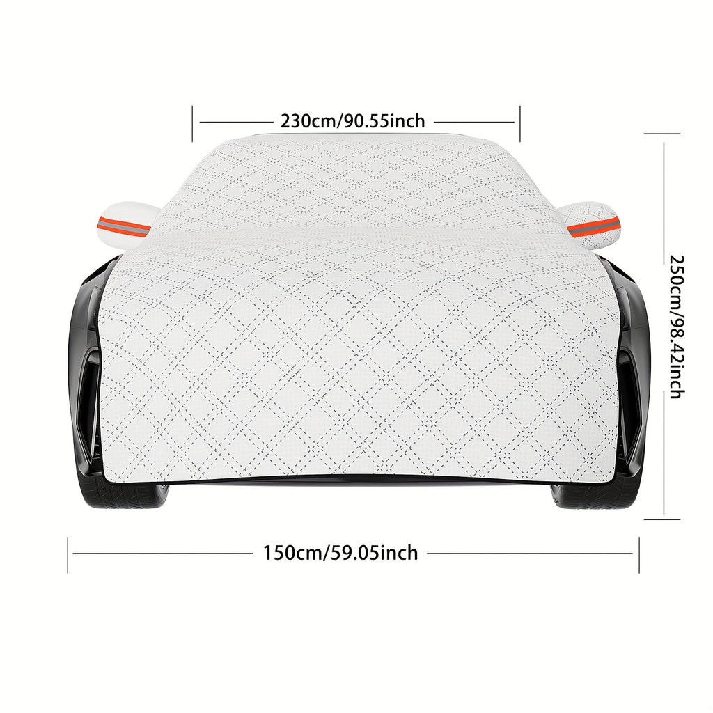 Front Windshield Snow Shield with Thickened Cloth Reference, One-Piece Car Window Cover for Parked Vehicle Frost, Snow and Seasonal Shade Use