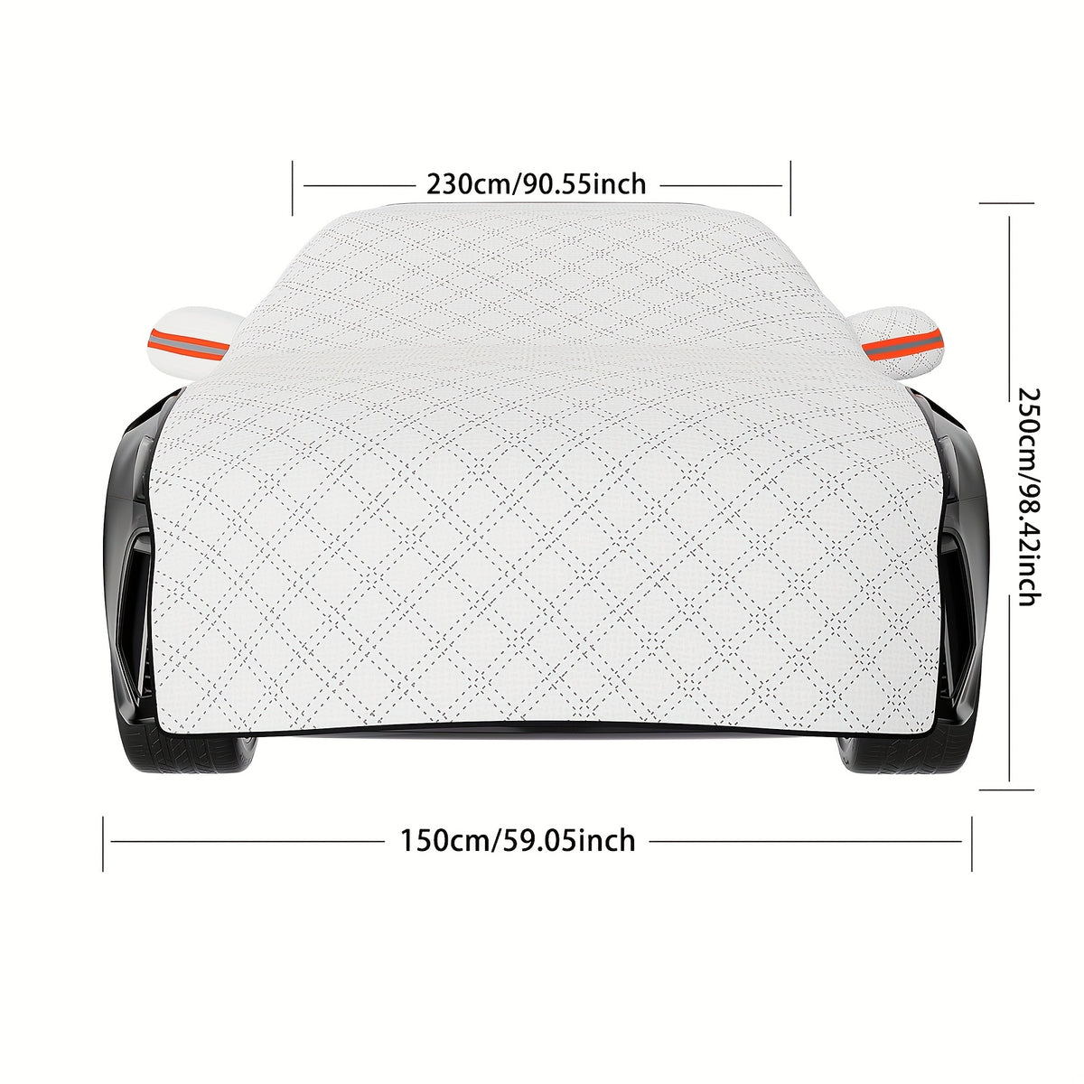Front Windshield Snow Shield with Thickened Cloth Reference, One-Piece Car Window Cover for Parked Vehicle Frost, Snow and Seasonal Shade Use