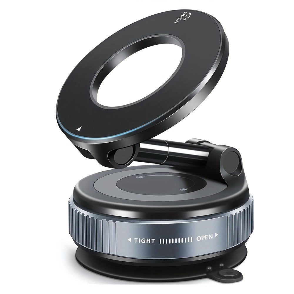 Magnetic Phone Mount with Adjustable Height, Foldable Design and 360-Degree Rotation References, Bulldog Stand, Alloy, Grey and Two-Piece Selection Options
