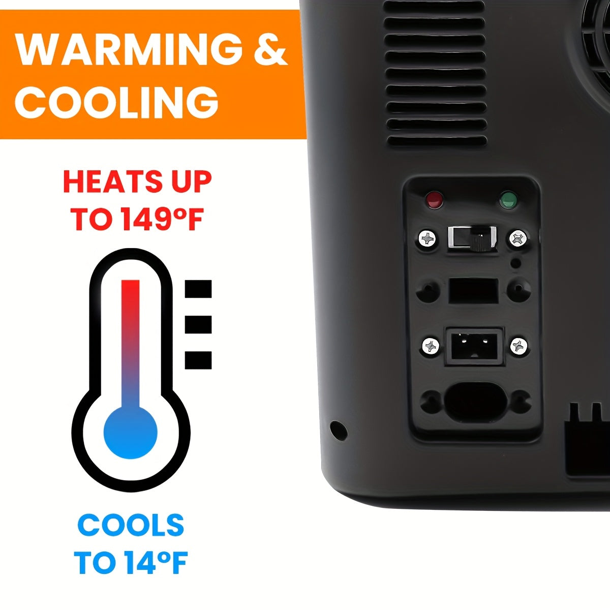 Car Refrigerator with Listed 12V and 24V DC Input, Black Portable Mini Fridge with 12 x 330ml Can Storage Claim for Road Trips, RV Travel and Compatible Camping Setups