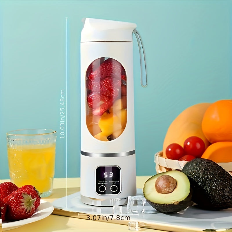 Portable USB-Rechargeable Blender for Fruit and Vegetable Drinks or Milkshakes, Compact Personal Blending Design in White, Green or Purple Options