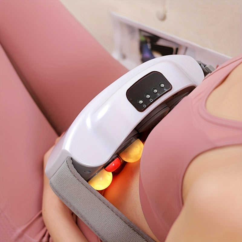 Heated Abdominal Massager with Kneading and Adjustable Modes, Rechargeable USB Belly and Waist Massage Device for Everyday Personal Care at Home or the Office