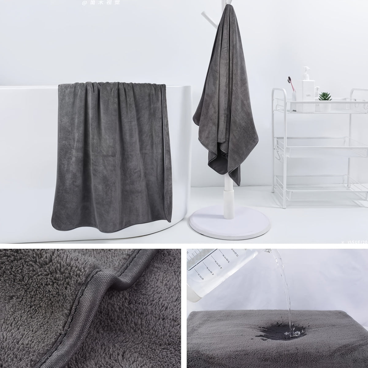 31 x 62 Inch Bath Towels Set of 4, Listed 285 GSM Lightweight Plush Bathroom Towels with Quick-Dry Design and Five Color Choices for Everyday Shower Routines