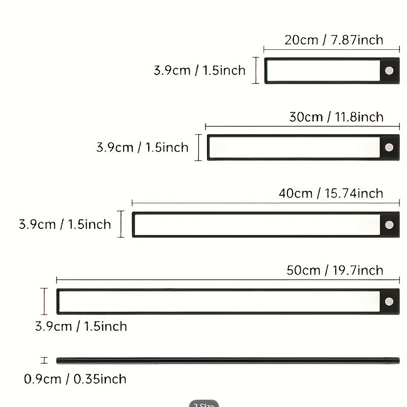Motion Sensor Under Cabinet Lights with 3 Color Temperatures, USB-C Rechargeable Magnetic LED Bars in 20, 30 or 40cm and 1, 2 or 4-Pack Options