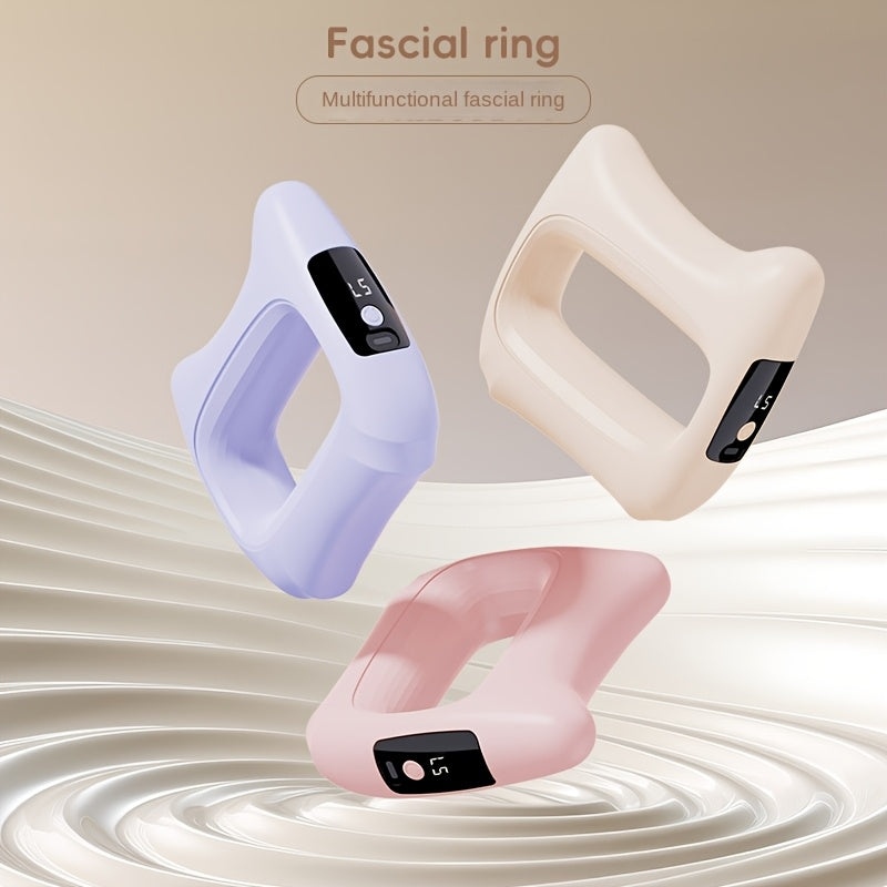 Massage Ring with Belt in Yellow and White, Pink or Light Purple, Multifunctional Body Massage Tool for Instruction-Guided Waist and Back Self-Care