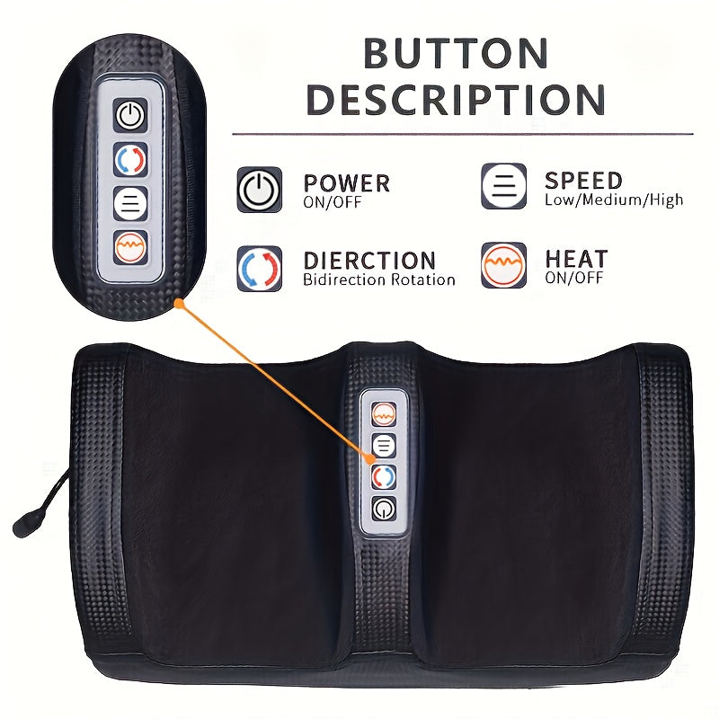 Multi-Style Electric Foot Massager with Listed Heat and Kneading Functions, Black or Red Enhanced Model Labels for Manufacturer-Approved Personal Care Use