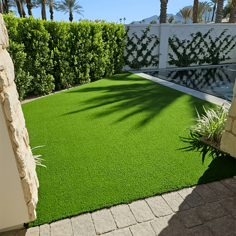 Artificial Turf Outdoor Rug in 5ft x 8ft or 4ft x 10ft Size Options, Fake Grass Mat for Decorative Patio Arrangements, Garden Displays and Backyard Party Planning
