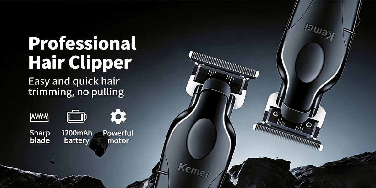 Hair Clipper KM-2299 Electric Grooming Tool with USB Connection for Hair Cutting, Detail Carving and Hairstyle Maintenance at Home or in Hair Salons
