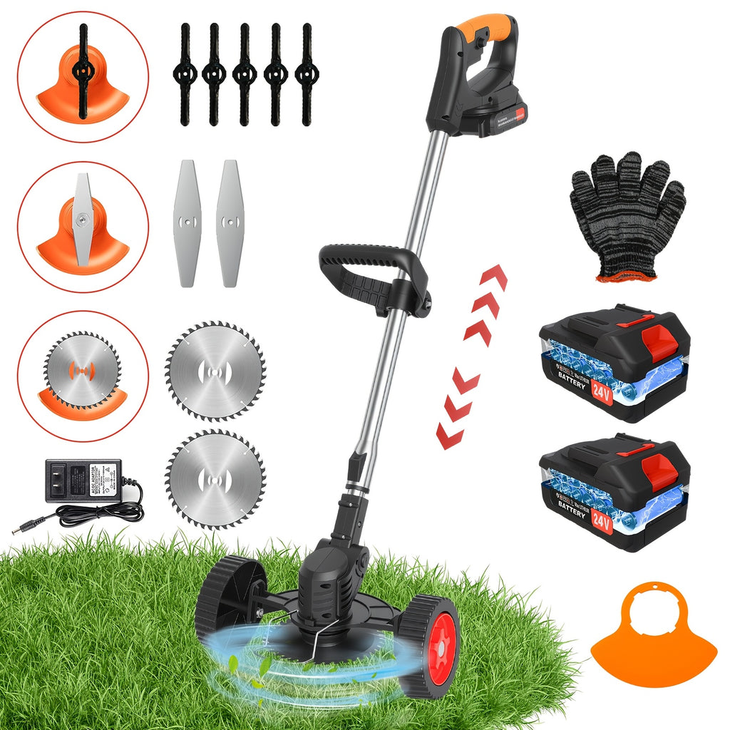 Cordless Weed Trimmer with Listed 24V Power, Standard and Long Range Two-Battery Options plus Additional Styles for Home Lawn, Garden and Yard Maintenance