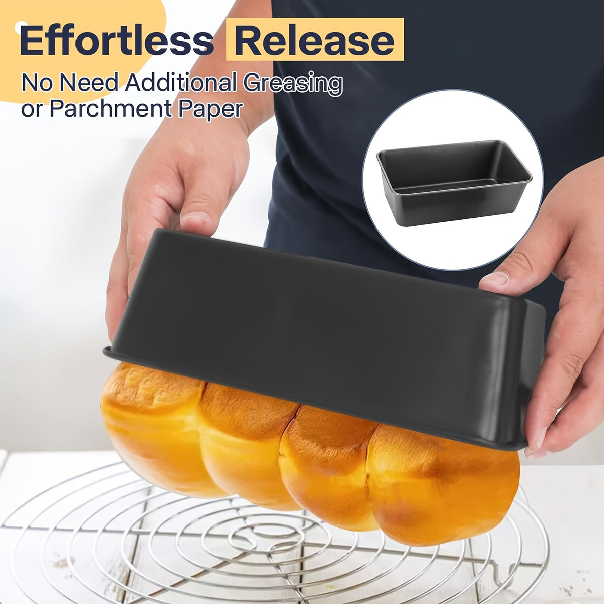 Meatloaf Pan with Drain Tray and Insert, Listed 9 by 5 Inch Nonstick Loaf Baking Design in a Two-Piece Option for Oven Meatloaf and Homemade Banana Bread