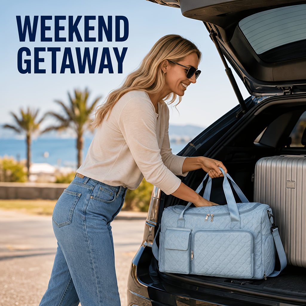 Dry-Wet Separation Travel Tote Bag with Double-Side Pockets, Shoulder and Crossbody Handbag in Six Color and Size Options for Gym and Trips