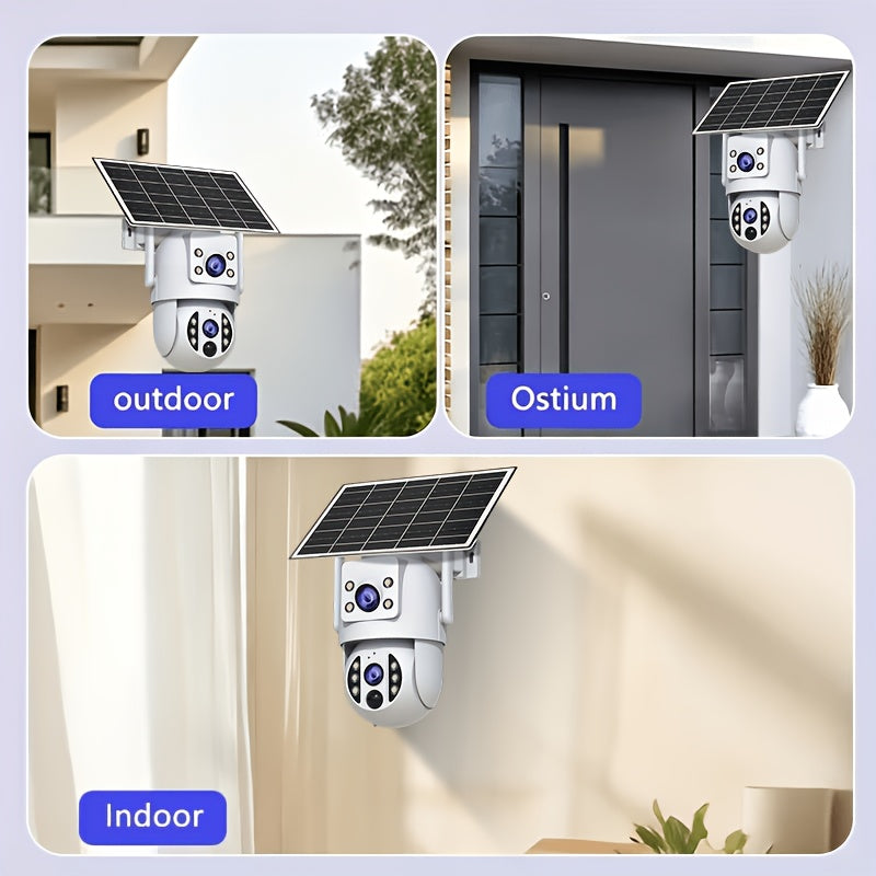 JOOAN RS3 Solar Security Camera with Dual Lenses, Listed 355° Auto-Tracking PTZ, 1296P Color Night Vision, Two-Way Audio and Rechargeable Battery