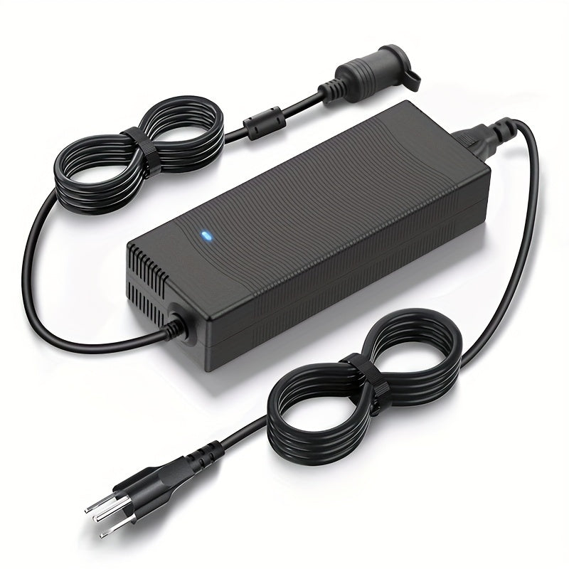 12V Car Power Adapter with Listed 15A 180W Maximum Output, 100–240V AC to DC Converter and 9.2ft Total Cord Length for Compatible Automotive Accessories at Home