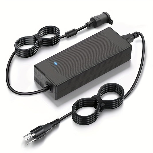12V Car Power Adapter with Listed 15A 180W Maximum Output, 100–240V AC to DC Converter and 9.2ft Total Cord Length for Compatible Automotive Accessories at Home