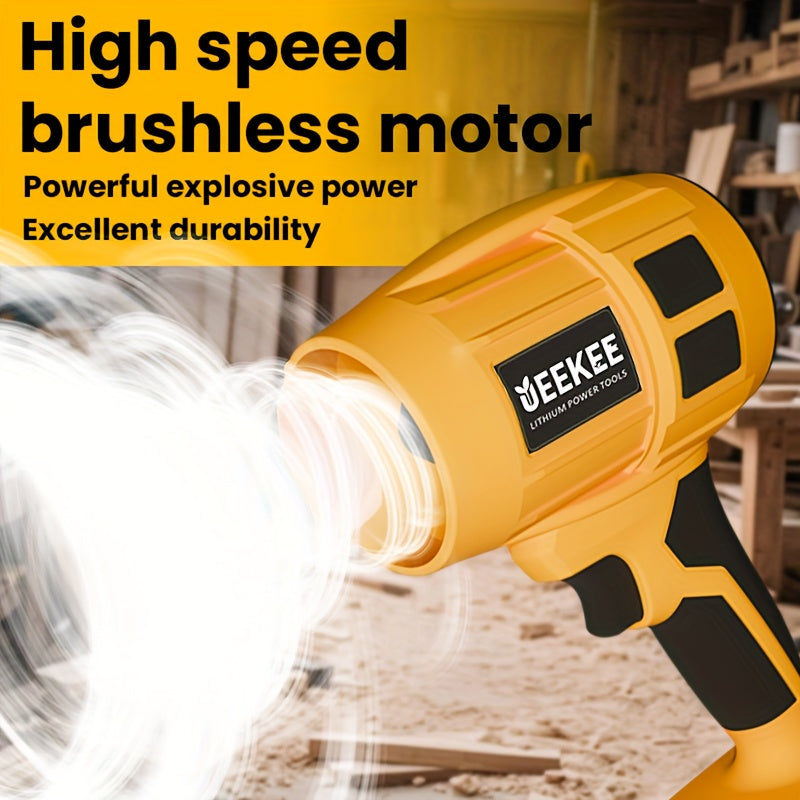 Mini Cordless Air Blower UEEKEE with Listed 30000RPM, Black One-2Ah-Battery Charger Kit or Yellow Two-2Ah-Battery Storage Bag Kit for Leaf and Dust Cleanup