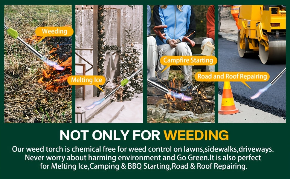 Propane Weed Torch Kit with Tank-Connected Outdoor Burner Model Options, BF-1711, Koman-Q0001 and HD Series for Experienced Adult Yard Maintenance
