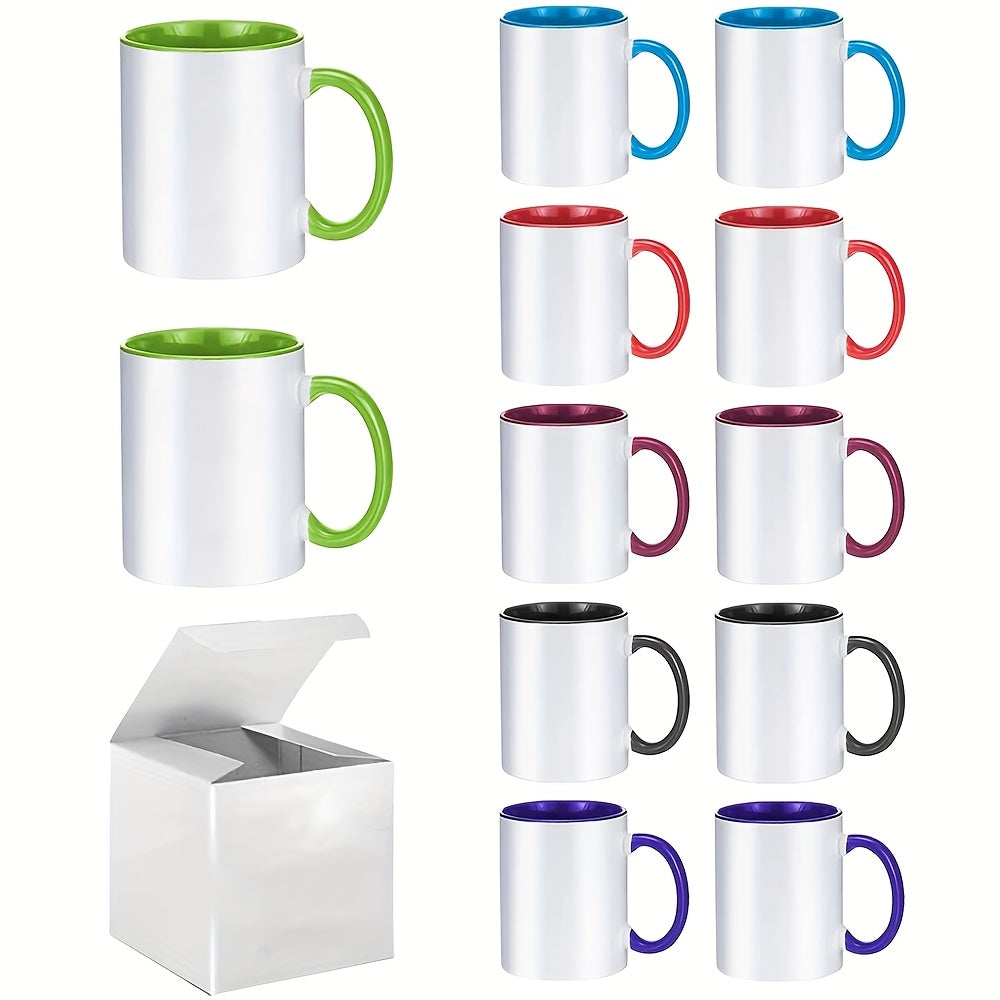 Boxed Sublimation Blank Mugs, 12-Pack or 36-Pack 11oz Options and 12-Pack 15oz Choice for Custom Coffee Cup Crafts, Tea Drinks and Personalized Holiday Gifts