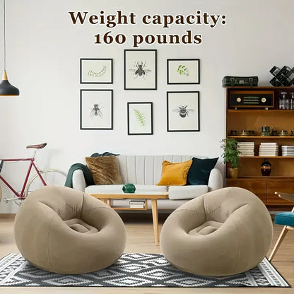 Round Lounge Sofa Chair, Single-Seat Ball Sofa in Dark Blue, Red or Brown for Living Room Relaxation, Office Breaks and Suitable Outdoor Picnic Setups