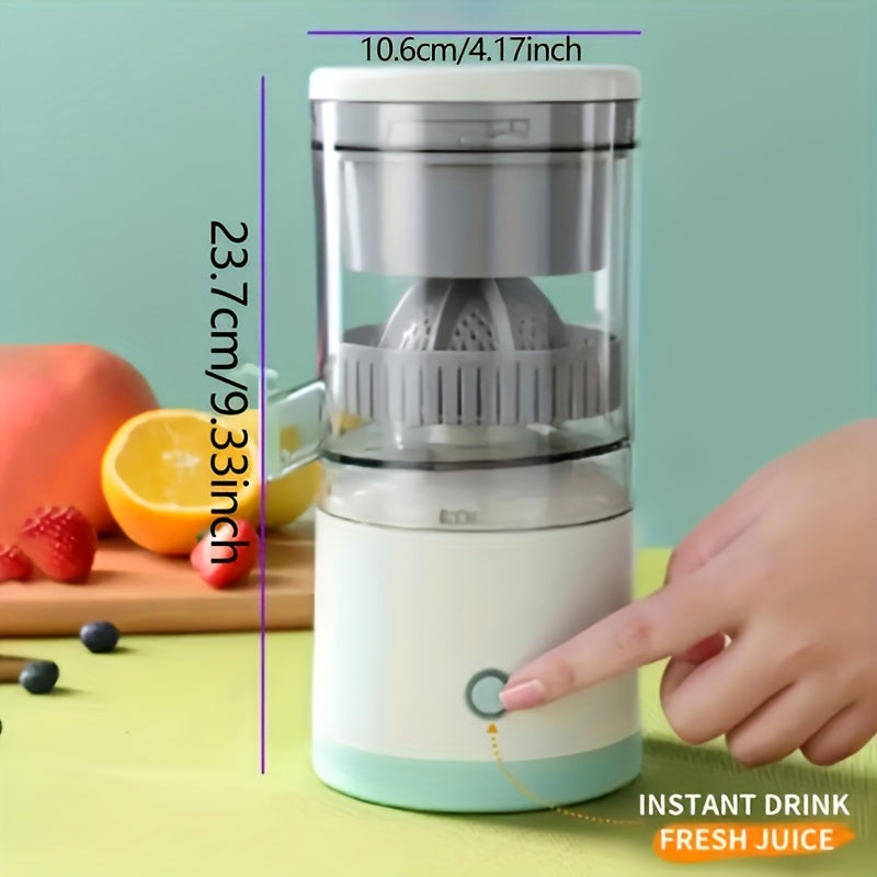 USB Rechargeable Electric Citrus Juicer, Portable Automatic Juicer for Oranges, Lemons, Grapefruits and Kiwi, Cordless Kitchen Gadget with 2 Cleaning Brushes for Fresh Juice at Home, Office and Travel