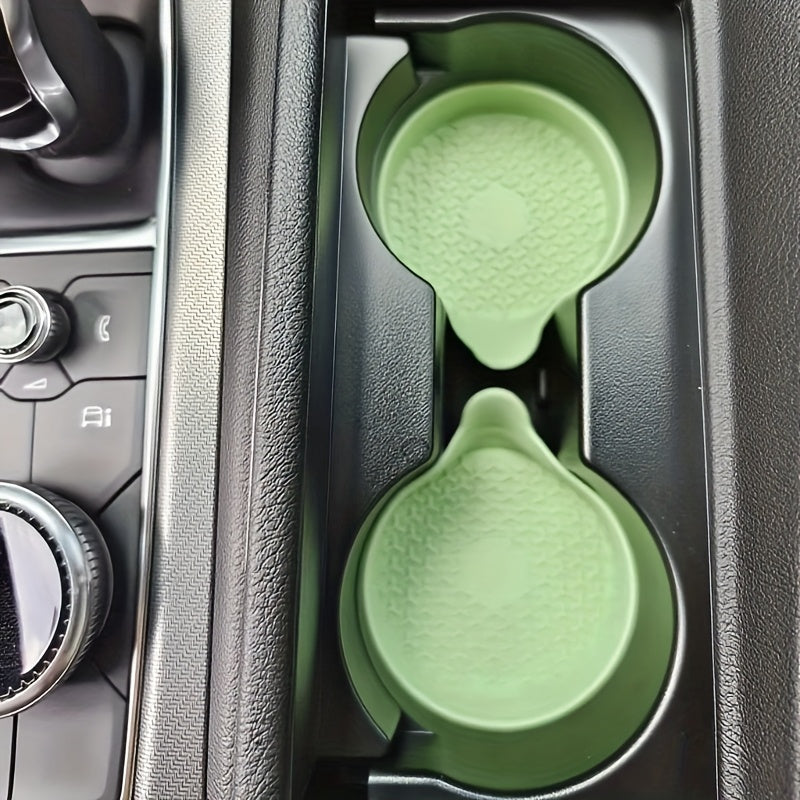 Silicone Car Cup Holder Coasters in Two- or Four-Piece Options, Anti-Slip Cup Mats with Multiple Colors and Selected Glow-in-the-Dark Accessory Bundles