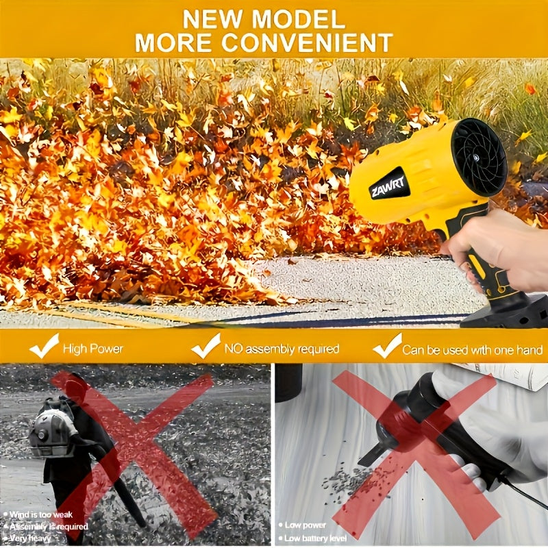 21V Cordless Leaf Blower with Listed 30000RPM Motor, Handheld Outdoor Air Tool in Single-Battery Box or Dual-Battery Toolbox Sets for Leaf and Dust Cleanup
