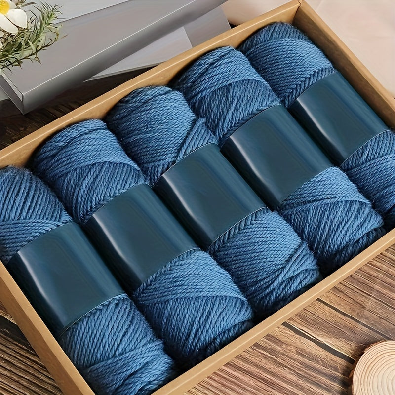 Alpaca Blend Knitting Yarn, Five-Piece Set with Listed 95% Alpaca and 5% Acrylic, 3.53 oz per Piece for 4–5 mm Needles and Handmade Scarves, Hats or Sweaters