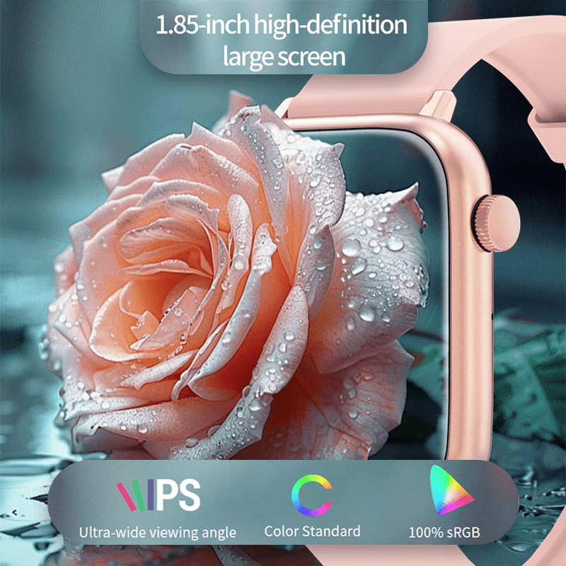 Bluetooth Calling Smartwatch with Listed HD Display, Music Control and Sleep Tracking, IP68-Labeled Blush Pink or Sterling Silver Options for iOS Android