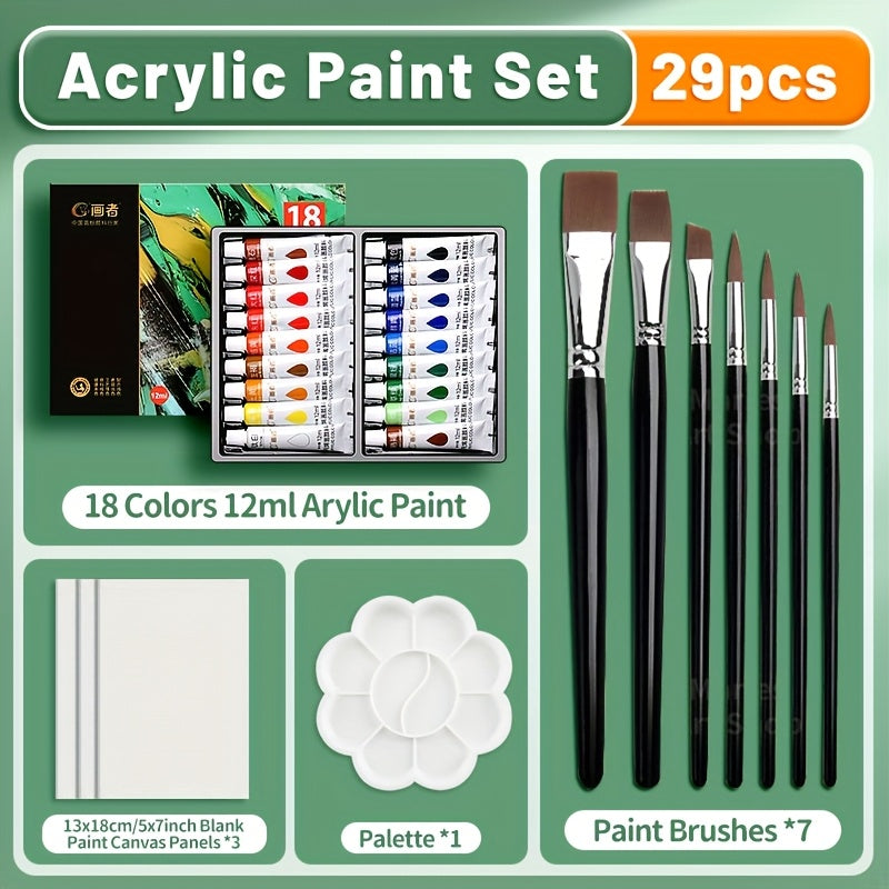 Tube Acrylic Paint Set in 23, 29, 35 or 47-Piece Package Options for Adults and Students, Painting Supplies for Compatible Canvas and Decorative Craft Projects