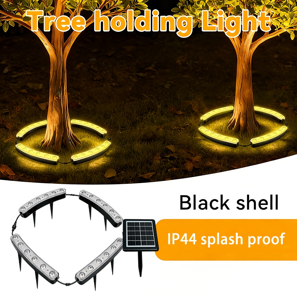 Solar Tree and Lawn Lamp for Outdoor Courtyard, Landscape and Large Potted Plant Lighting, One-Pack White, Warm or Color Light Options for Garden Decor