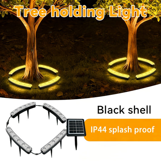 Solar Tree and Lawn Lamp for Outdoor Courtyard, Landscape and Large Potted Plant Lighting, One-Pack White, Warm or Color Light Options for Garden Decor