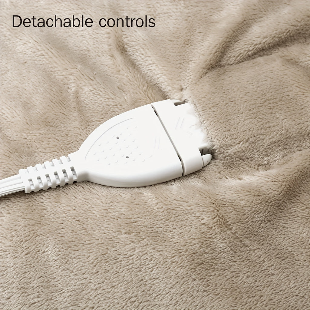 Flannel Heated Blanket with Listed 10 Heat Levels and 10-Hour Auto-Off, Electric Blanket in Four Sizes and Colors for Cozy Indoor Bedroom Comfort