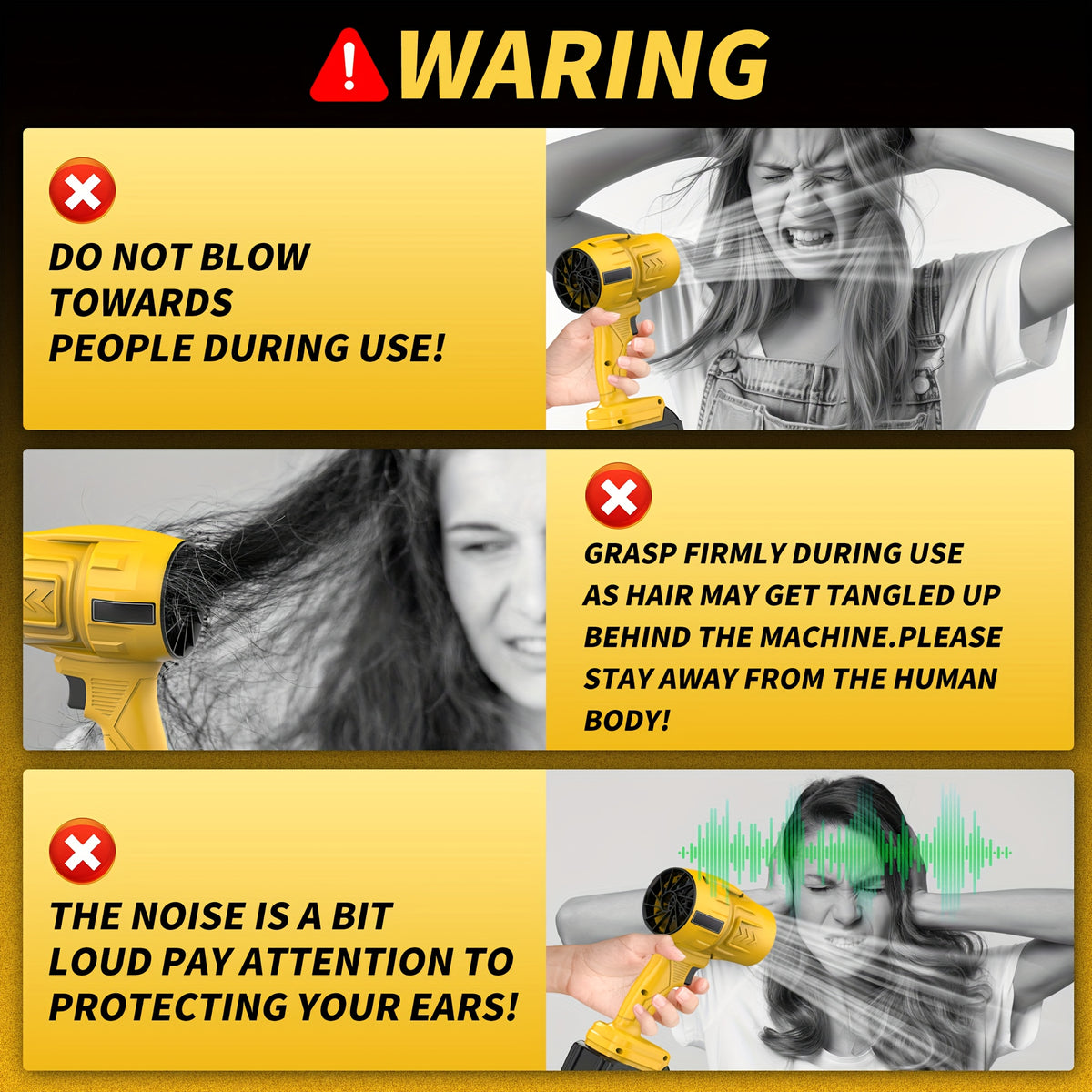 Battery-Powered Leaf Blower with Two-Battery Kit Options, Yellow or Green Cordless Air Blower for Yard Cleanup, Loose Leaves, Dust and Car Drying Projects