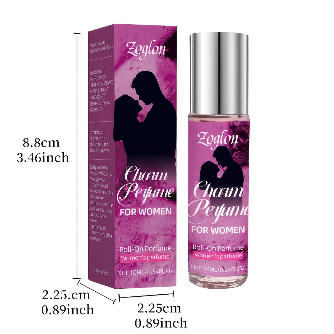 Roll-On Perfume for Women, 10ml Alcohol-Free Fragrance with Pear, Jasmine and Vanilla Notes, Floral Fruity Rollerball for Everyday Wear and Gifts