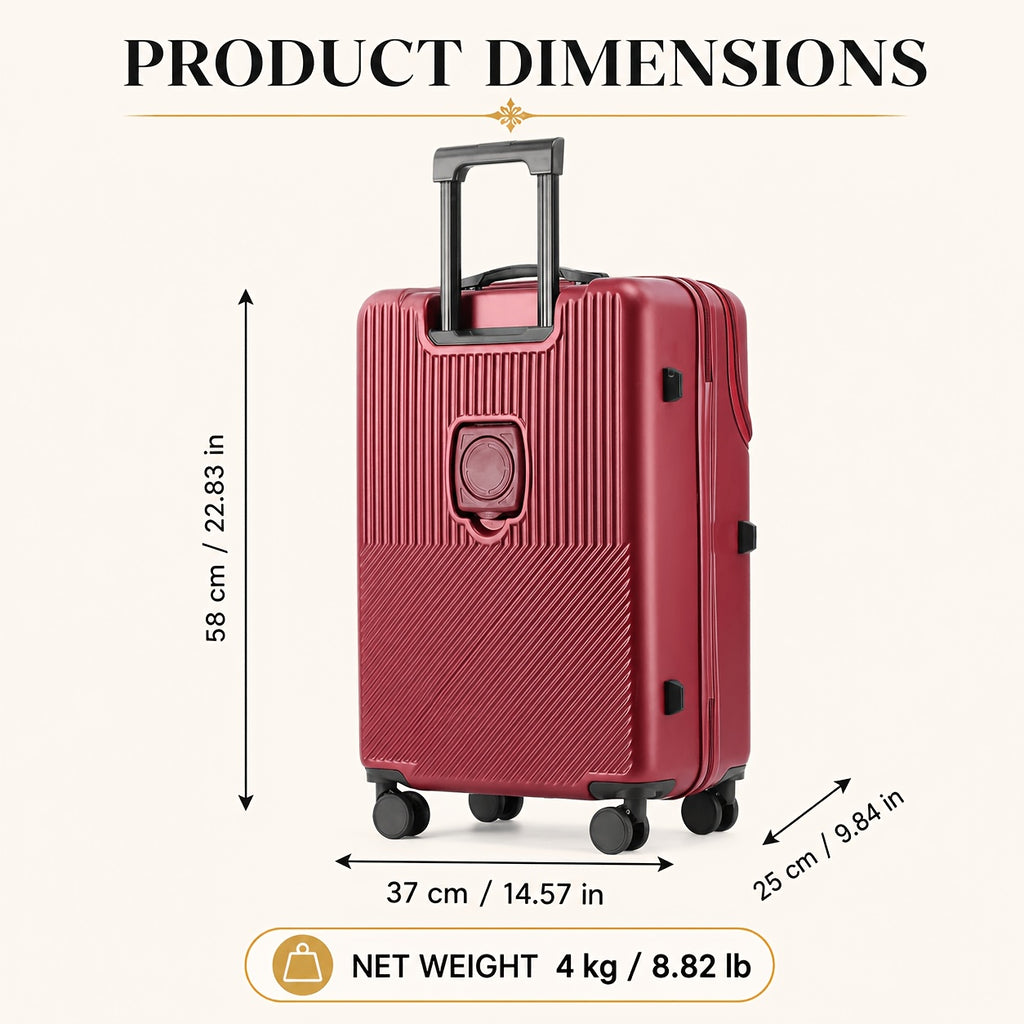 20-Inch Wheeled Suitcase with Listed Combination Lock, Single Travel Luggage Case in Red, White, Green, Grey or Black-1 for Weekend Getaways and Work Trips