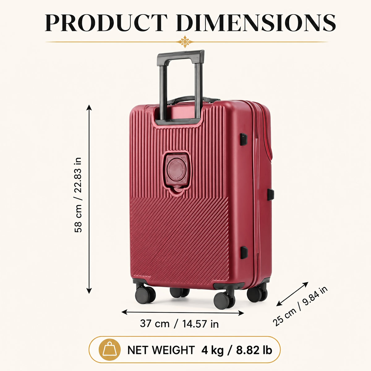 20-Inch Wheeled Suitcase with Listed Combination Lock, Single Travel Luggage Case in Red, White, Green, Grey or Black-1 for Weekend Getaways and Work Trips