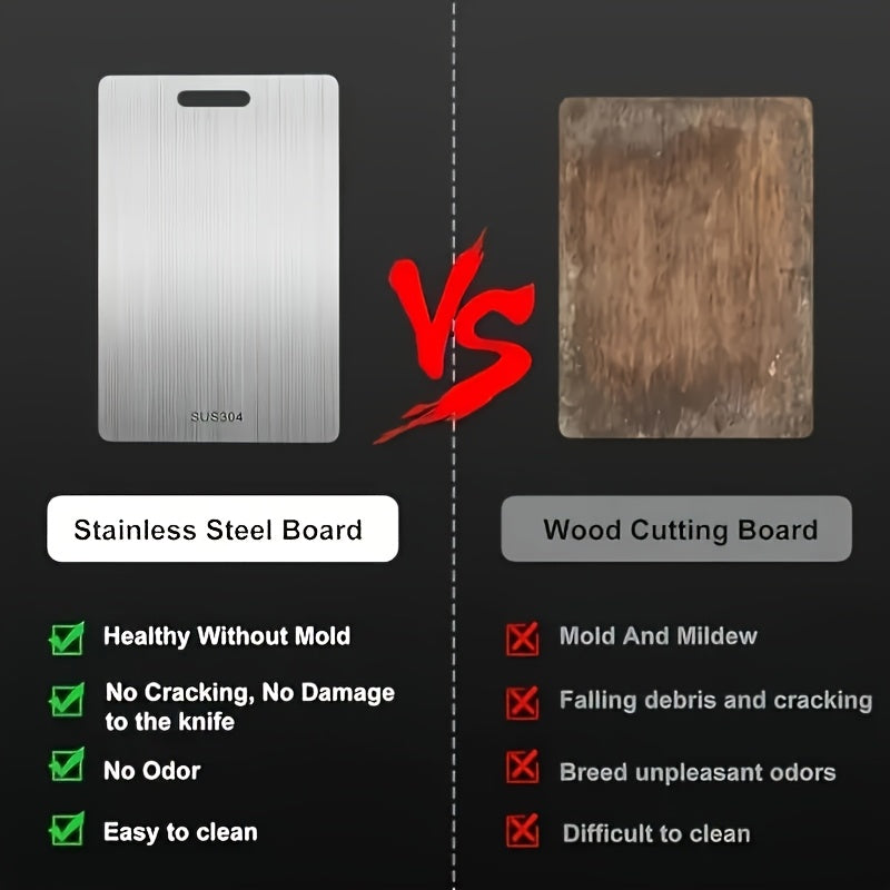 Stainless Steel Chopping Board in 1 or 2-Piece Options, Easy-Clean Kitchen Cutting Surface with Listed Space-Saving Design for Home Meal Preparation