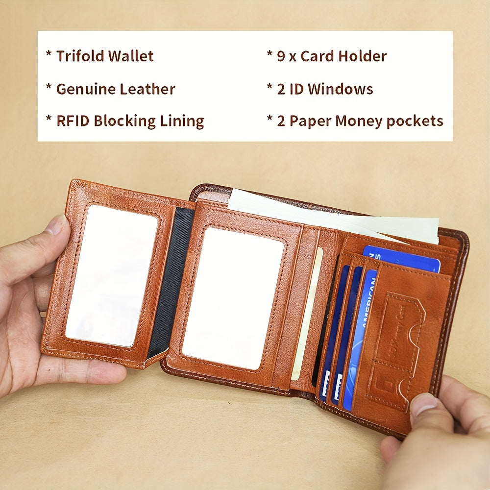 Genuine Leather Wallet for Men with Money Clip, Oil Wax Cowhide and Bifold Style Options, Vintage Daily Carry Accessory in Fourteen Listed Variants