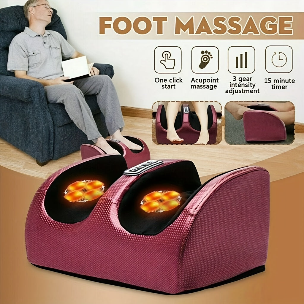 Multifunctional Foot Massager in Black or Red with Listed Acupressure, Leg and Arm Use for Instruction-Guided Home Relaxation and Adult Gift Ideas
