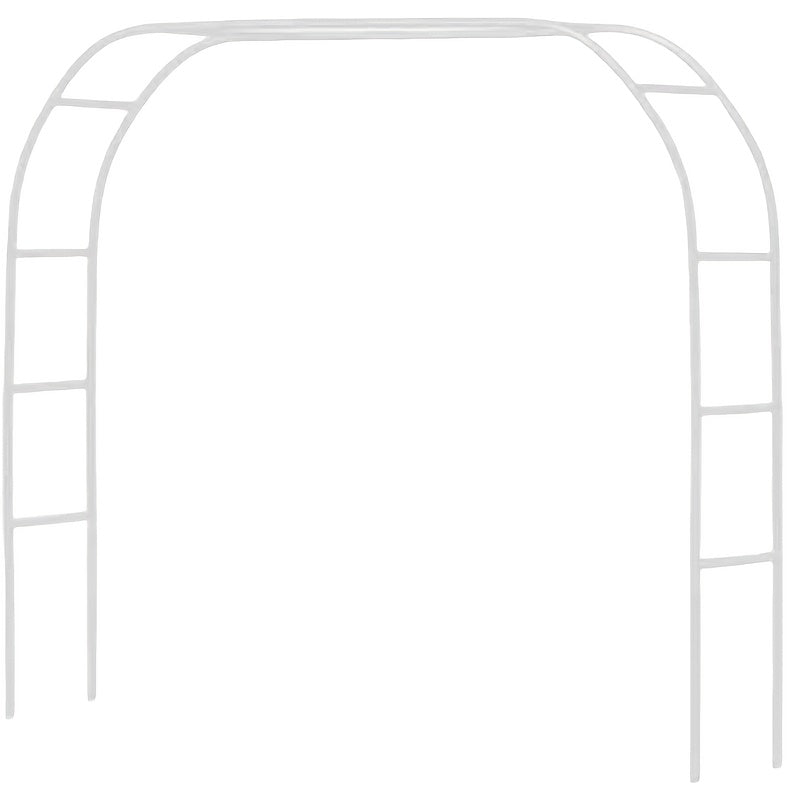 Metal Garden Arch for Climbing Plants and Wedding Decor, Black or White Selections with Base-Labeled Options for Patio and Backyard Trellis Displays